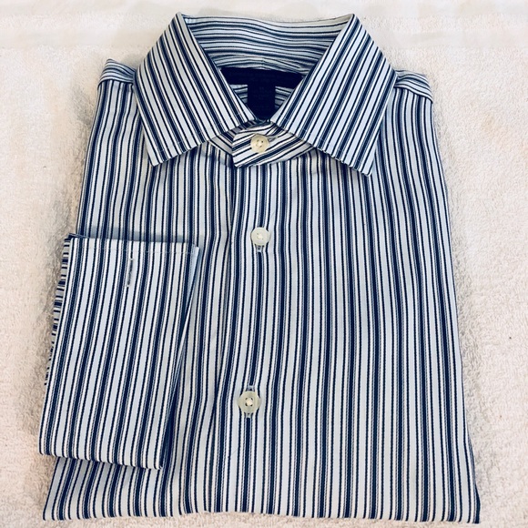 White Stripe French Cuff Shirt 